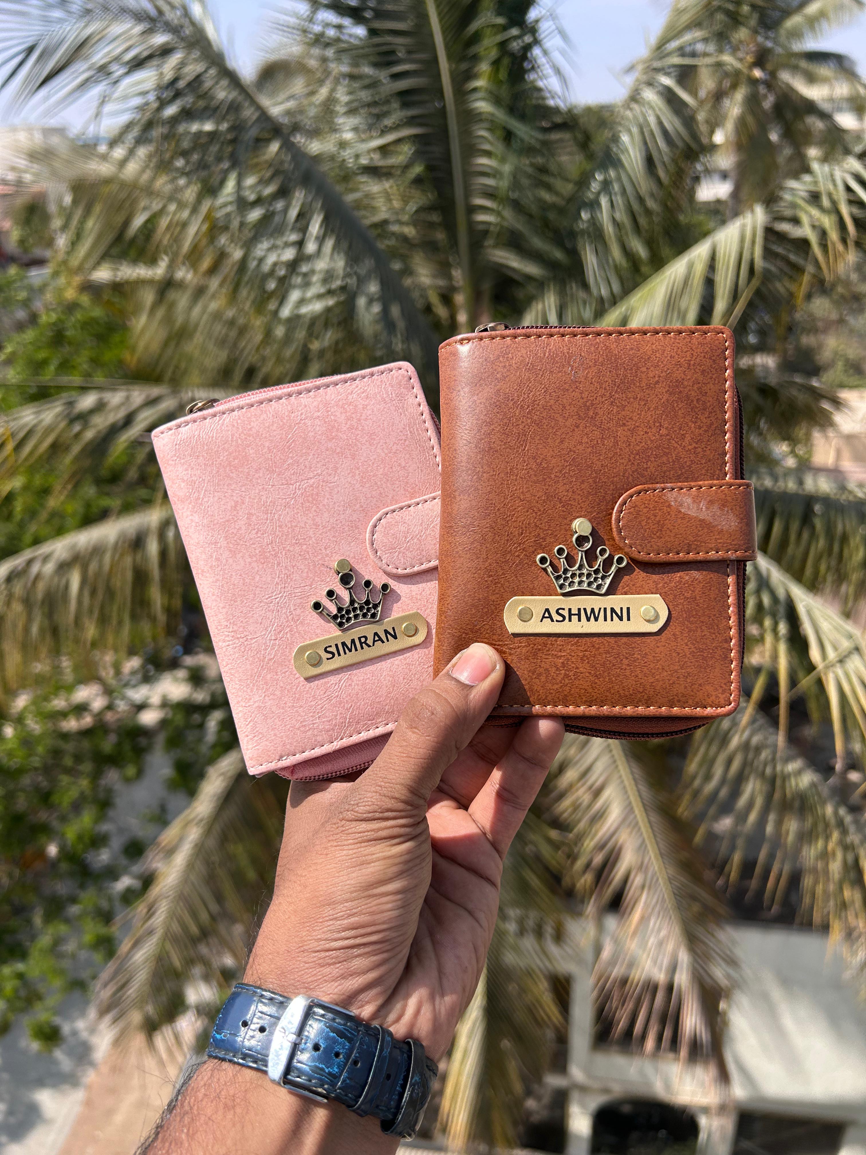 Premium Handcrafted Mini Ladies Wallets - Customised Name And Charm