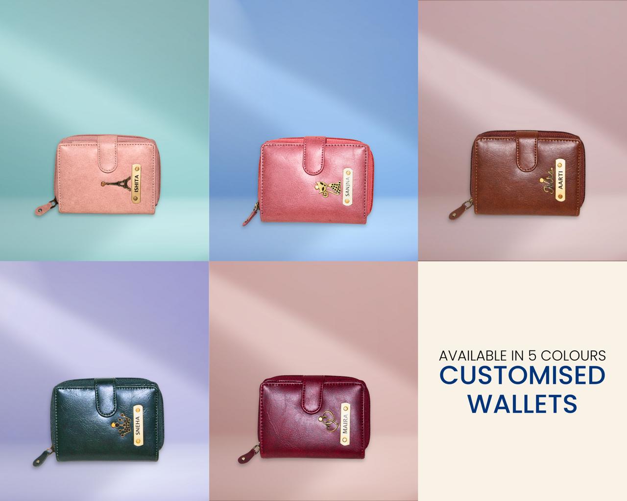 Premium Handcrafted Mini Ladies Wallets - Customised Name And Charm