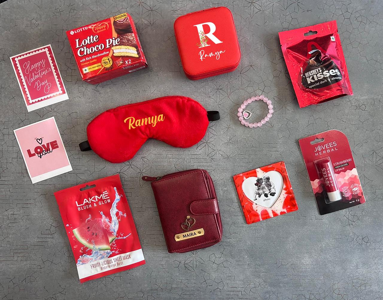 Personalized Aesthetic Red Valentine’s Hamper 🌹