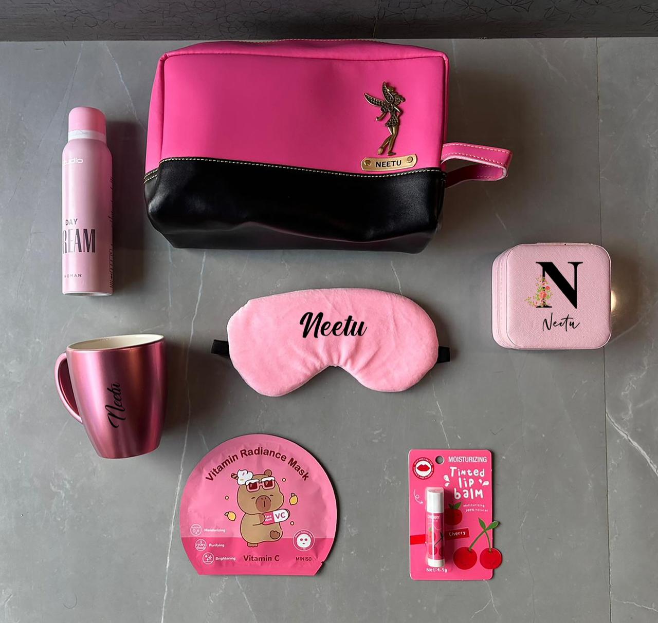 Personalized Pink Self-Care Gift Set for Her