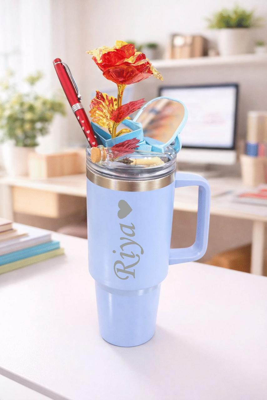 Lavender Tumbler Gift Hamper with Engraved Name