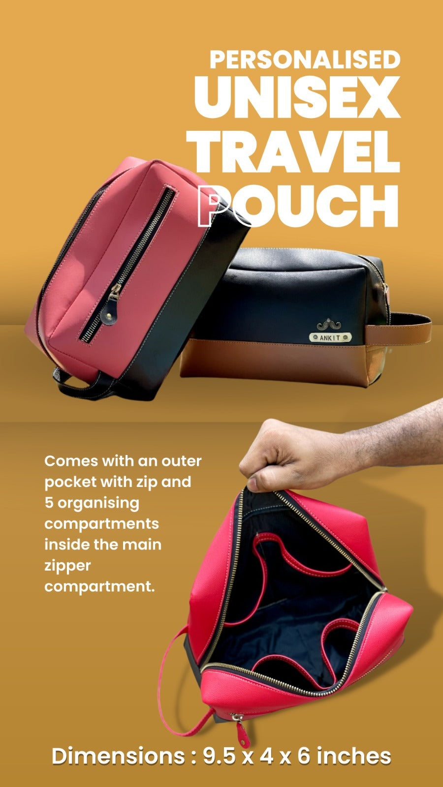 Personalised Unisex Travel Pouches