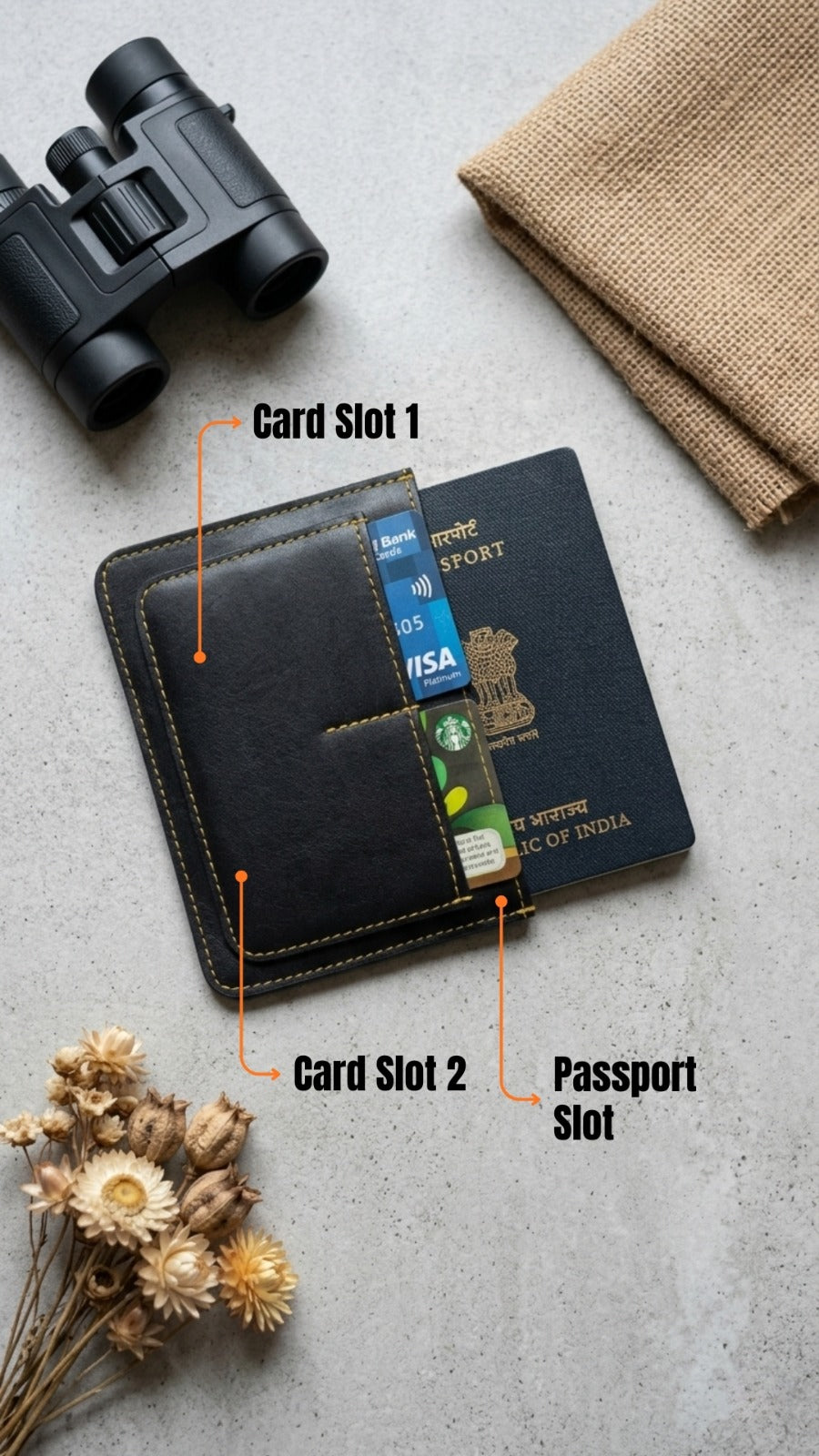 Personalised Passport Wallet with Name Tag & Charm | Premium Travel Organizer