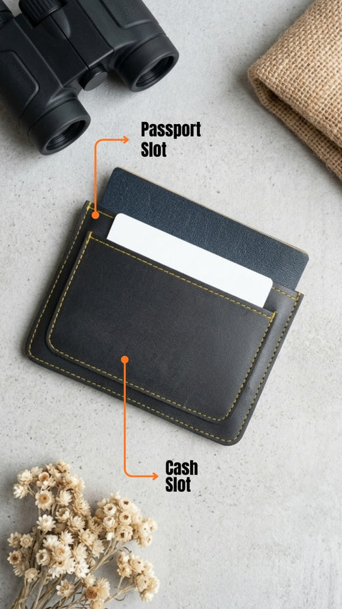 Personalised Passport Wallet with Name Tag & Charm | Premium Travel Organizer