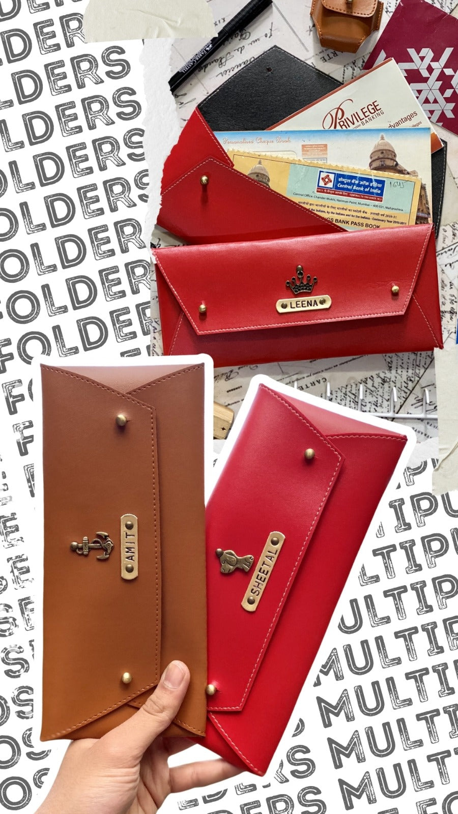 Personalised Multipurpose Folder with Name Tag & Charm | MF Custom Folder
