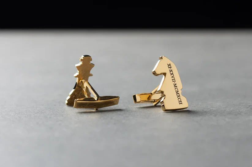 Custom Two-Letter Chess Cufflinks