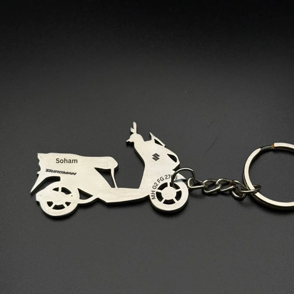 Personalised Suzuki Burgman Keychain - Scooter Rider's Special Gift