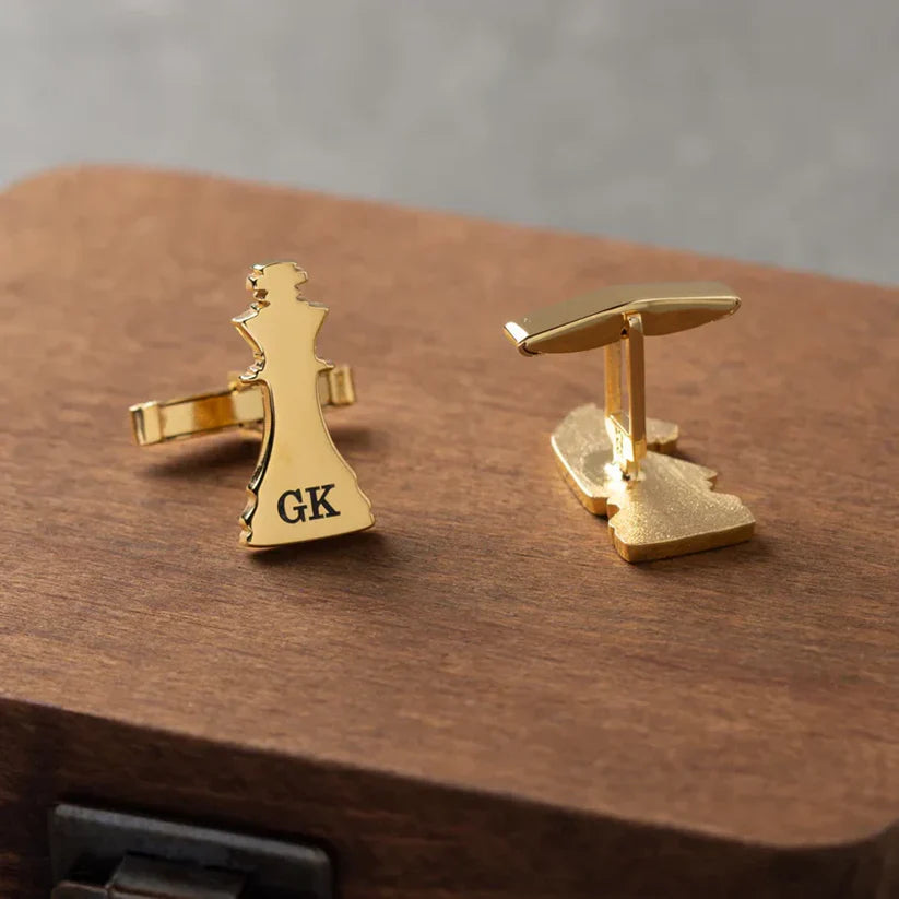 Custom Two-Letter Chess Cufflinks
