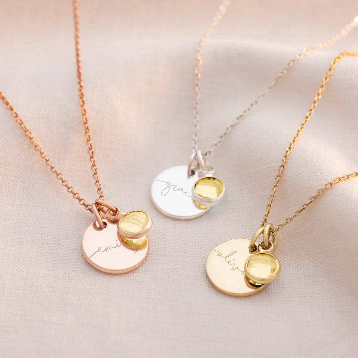 Personalized Name Birthstone Pendant