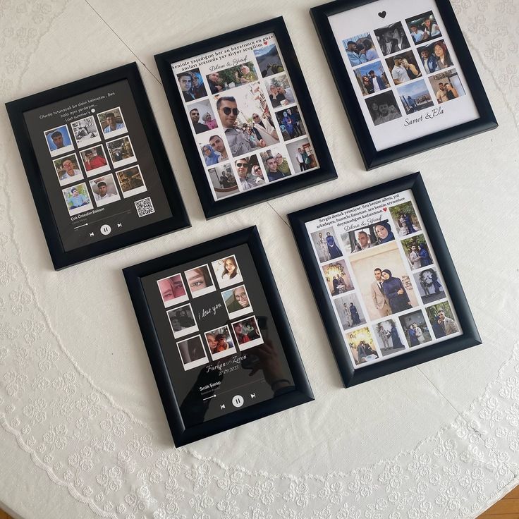 Personalized Photo Collage Frames with Music QR Codes- Couple Gifts