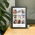 Custom 9-Photo CollageA4 Size Frame with Personalized Portuguese Quote – Romantic Anniversary Gift