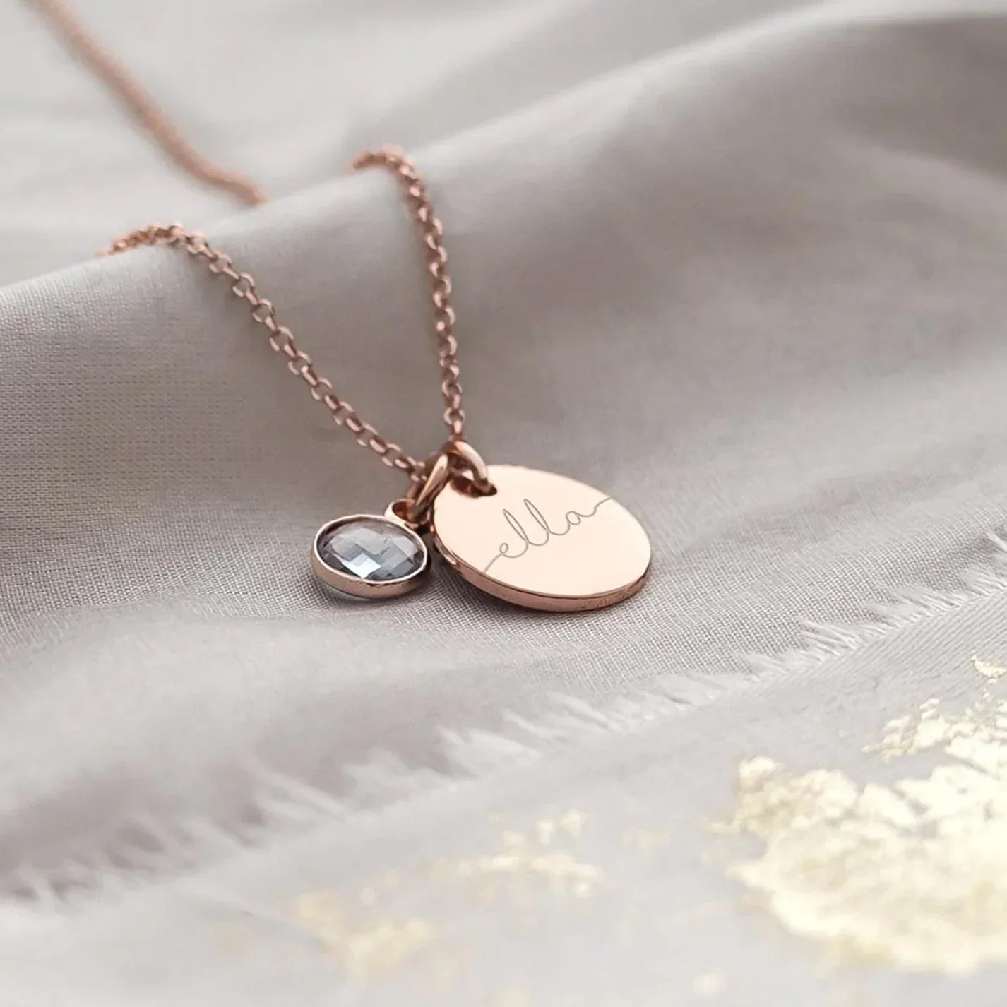 Personalized Name Birthstone Pendant