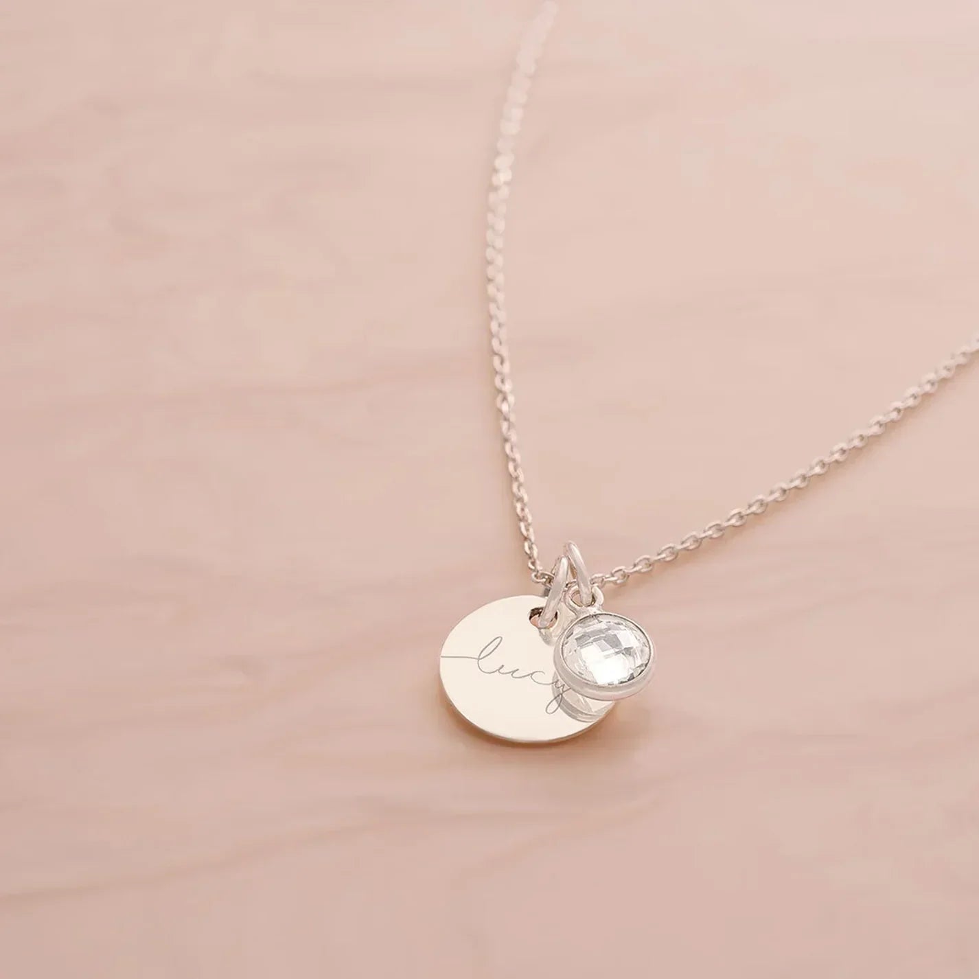 Personalized Name Birthstone Pendant