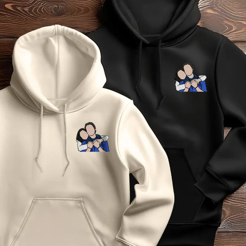 Custom Portrait Hoodie for Couples