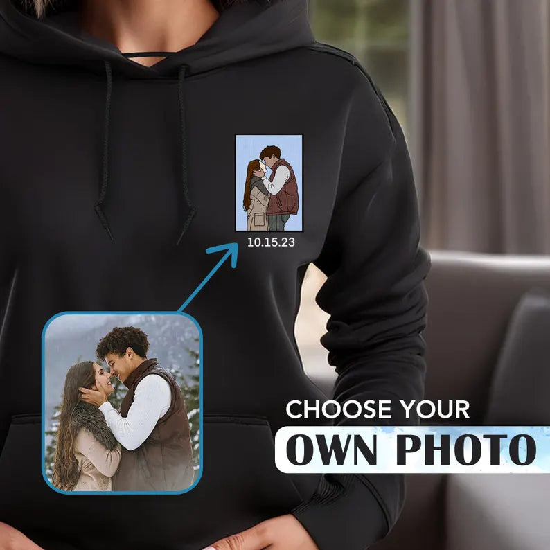 Custom Portrait Hoodie for Couples