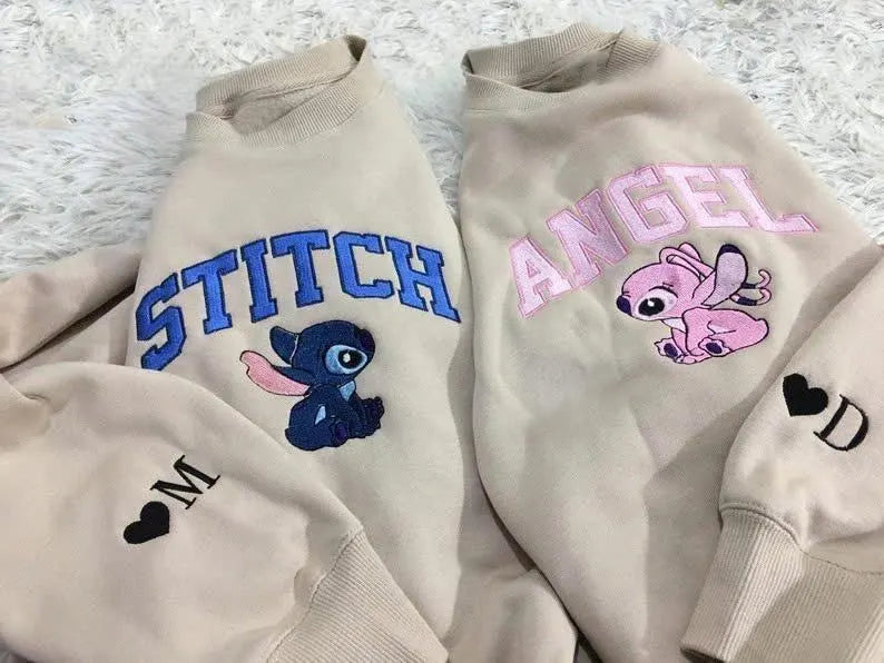 Embroidered Couple Sweatshirt