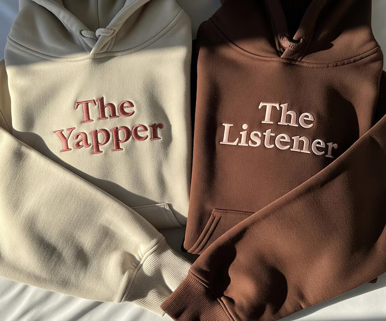 Listener and Yapper Embroidered Sweatshirt