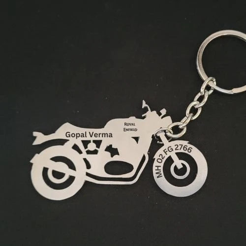 Personalised Royal Enfield Keychain - Custom Bike Lover Gift
