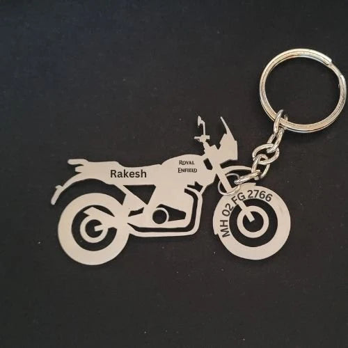 Personalised Royal Enfield Keychain - Custom Bike Lover Gift