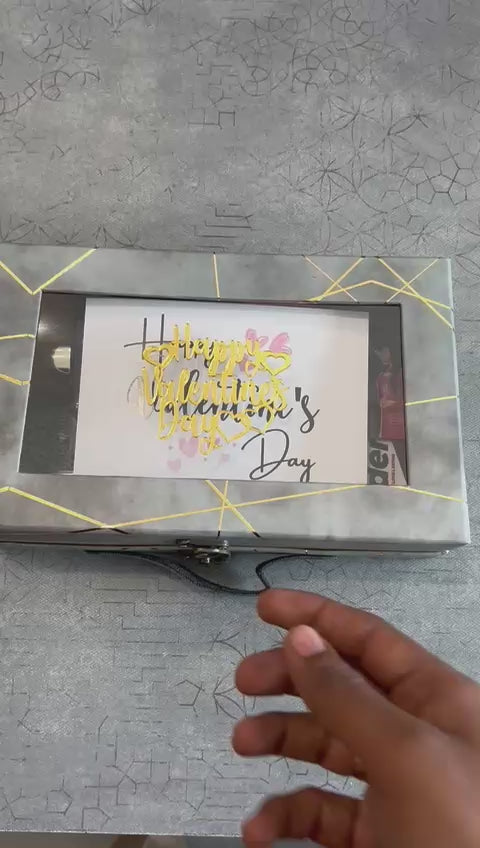 Personalized Valentine’s Day Gift Box for Him – Custom Photo &  Perfume Hamper with Parker Pen, Chocolates, & Skincare