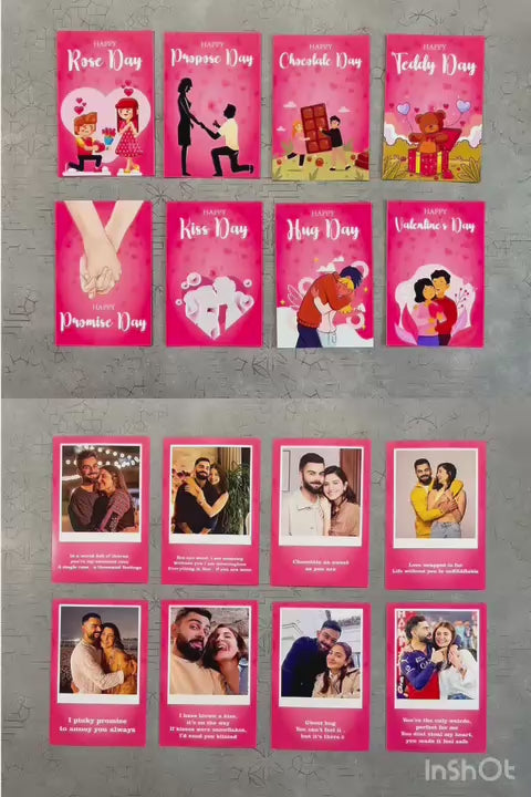 Customized  Valentine’s Week Polaroid Cards - 8-Day Love Calendar Gift Set