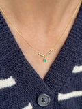 Morse Code Initial Birthstone Necklace