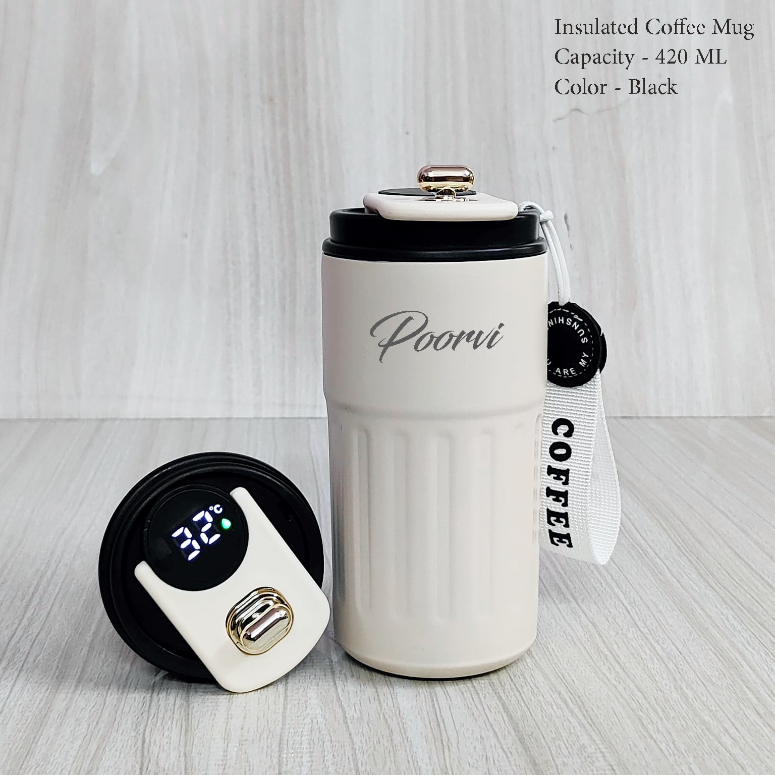 Custom Name Insulated Coffee Mug 420ml