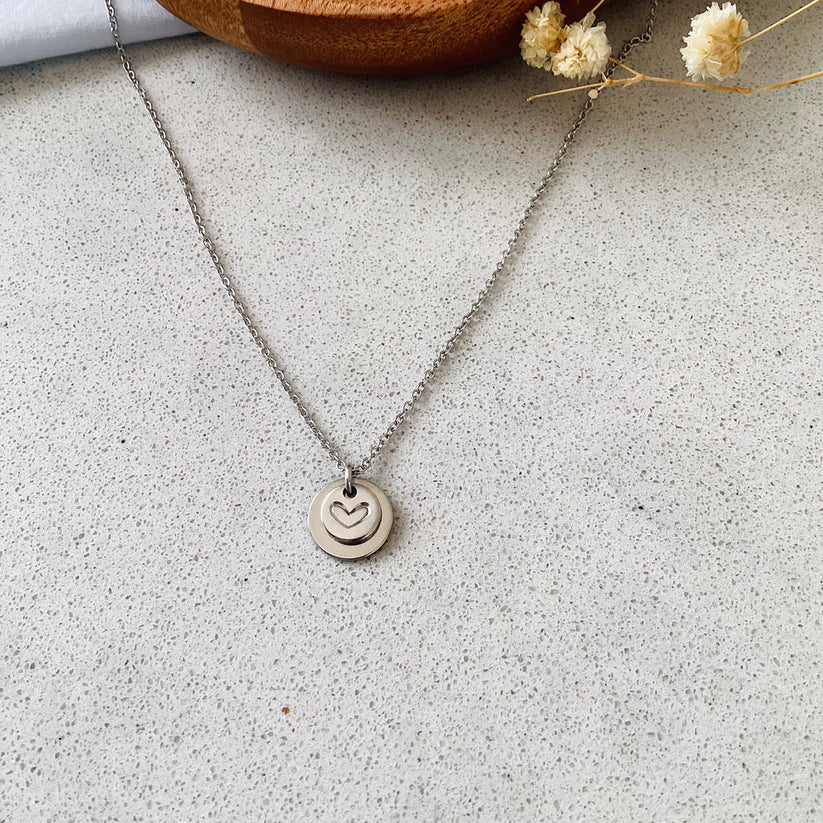 Heart & initial pendant