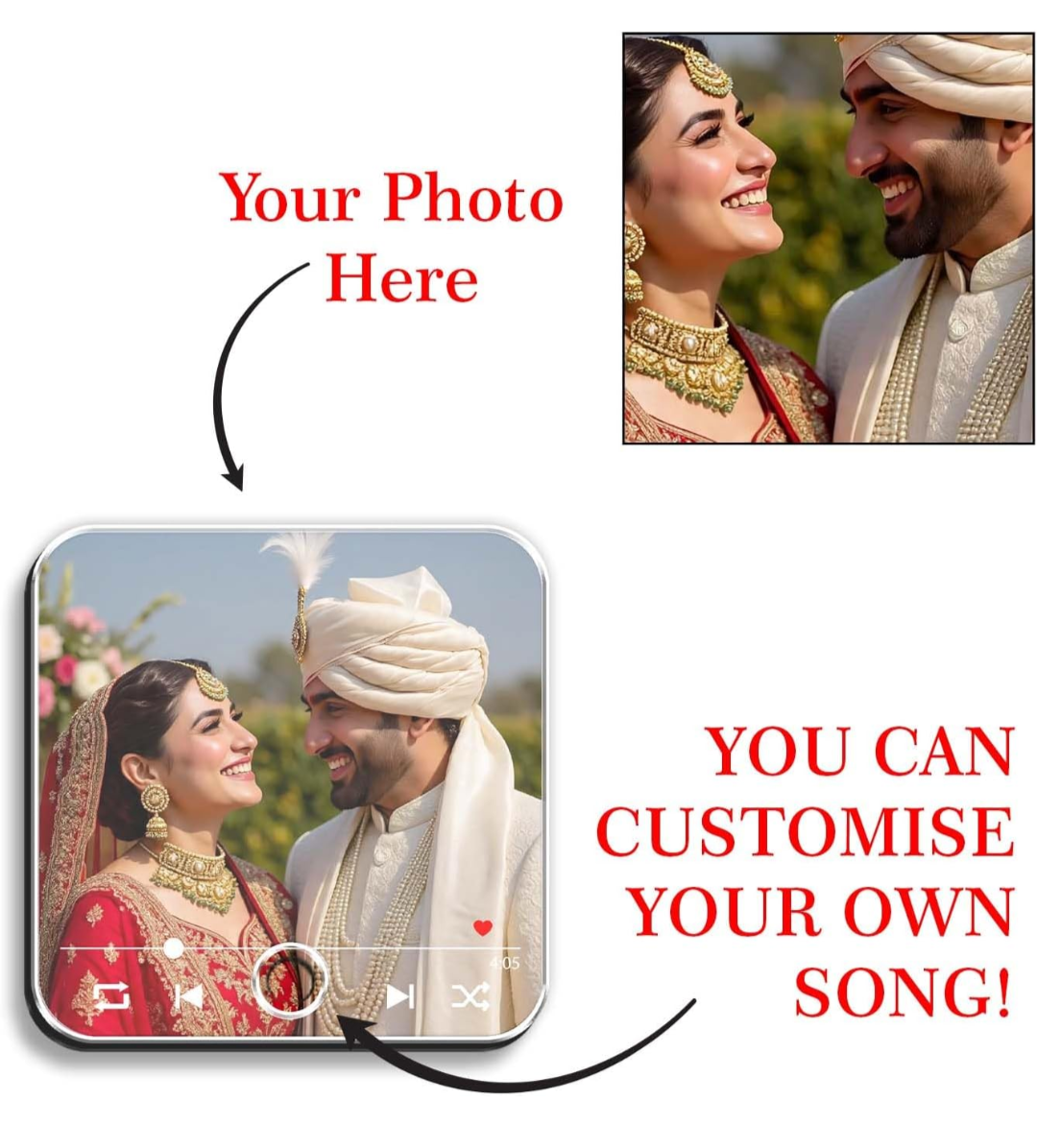 Personalised Music Fridge Magnet | Custom Photo Spotify Style Magnet