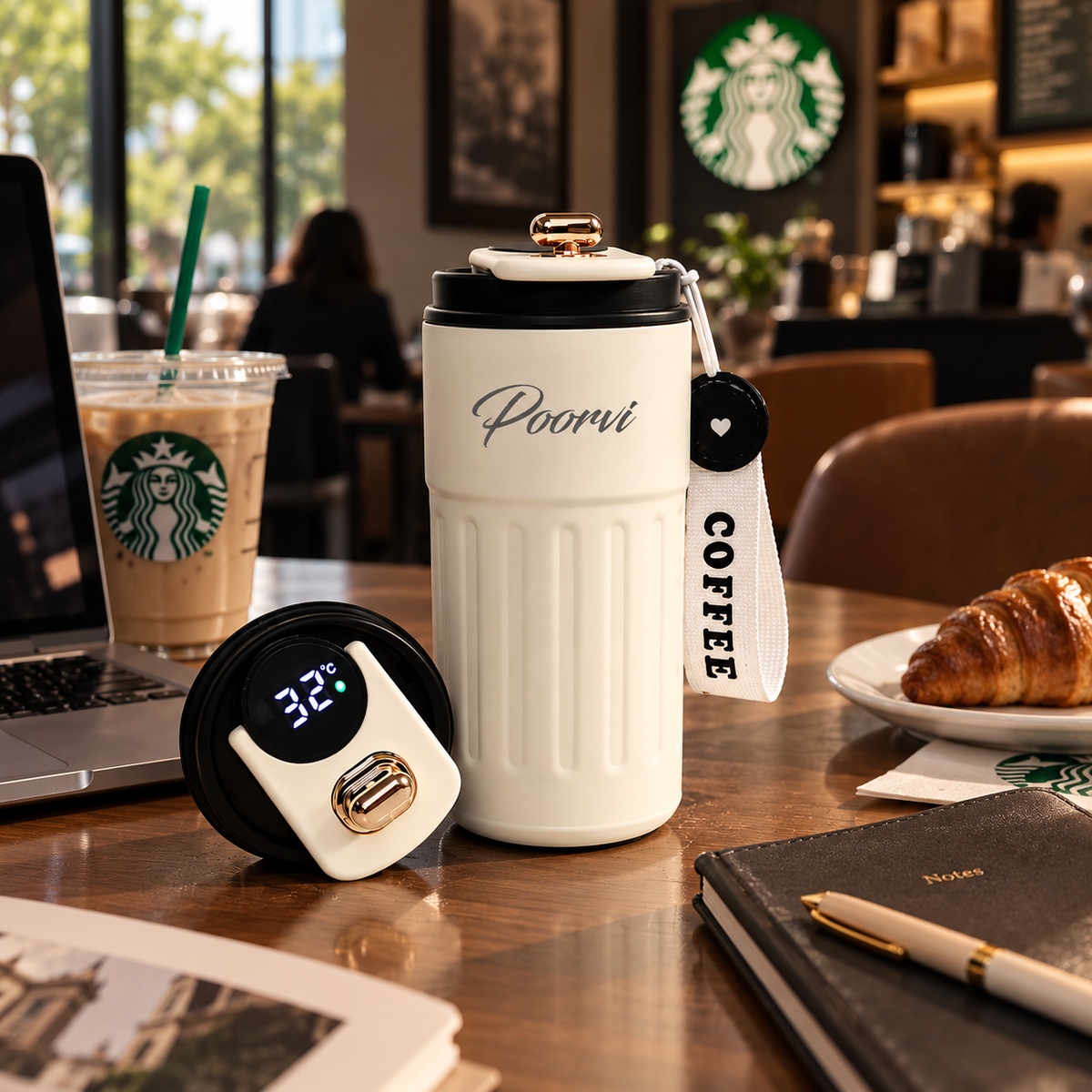 Personalised Insulated Coffee Mug – 420 ML | Custom Name Travel Mug