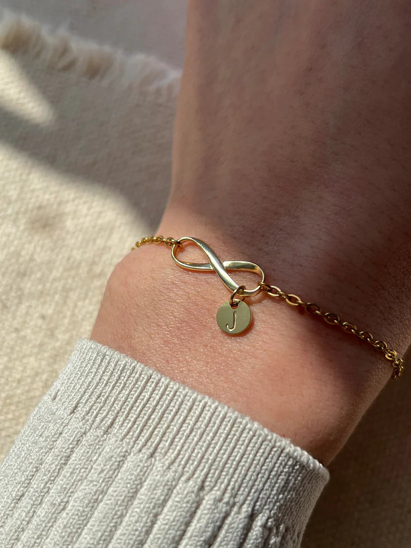 Infinity initial bracelet