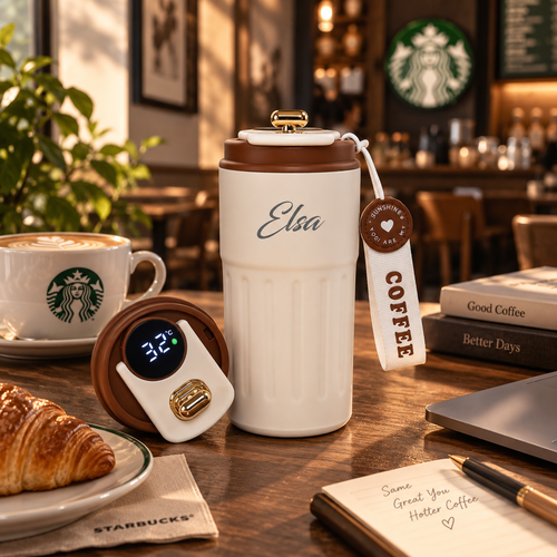 Personalised Insulated Coffee Mug – 420 ML | Custom Name Travel Mug