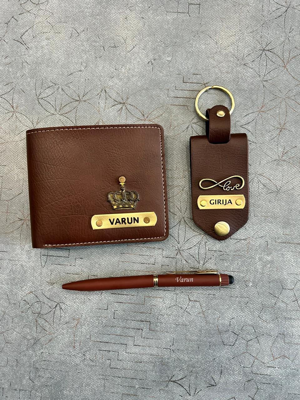 Personalised Father’s Day Gift Combo for Dad – Custom Wallet, Photo Keychain & Pen Set