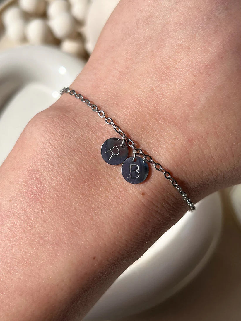 Initial coin bracelet