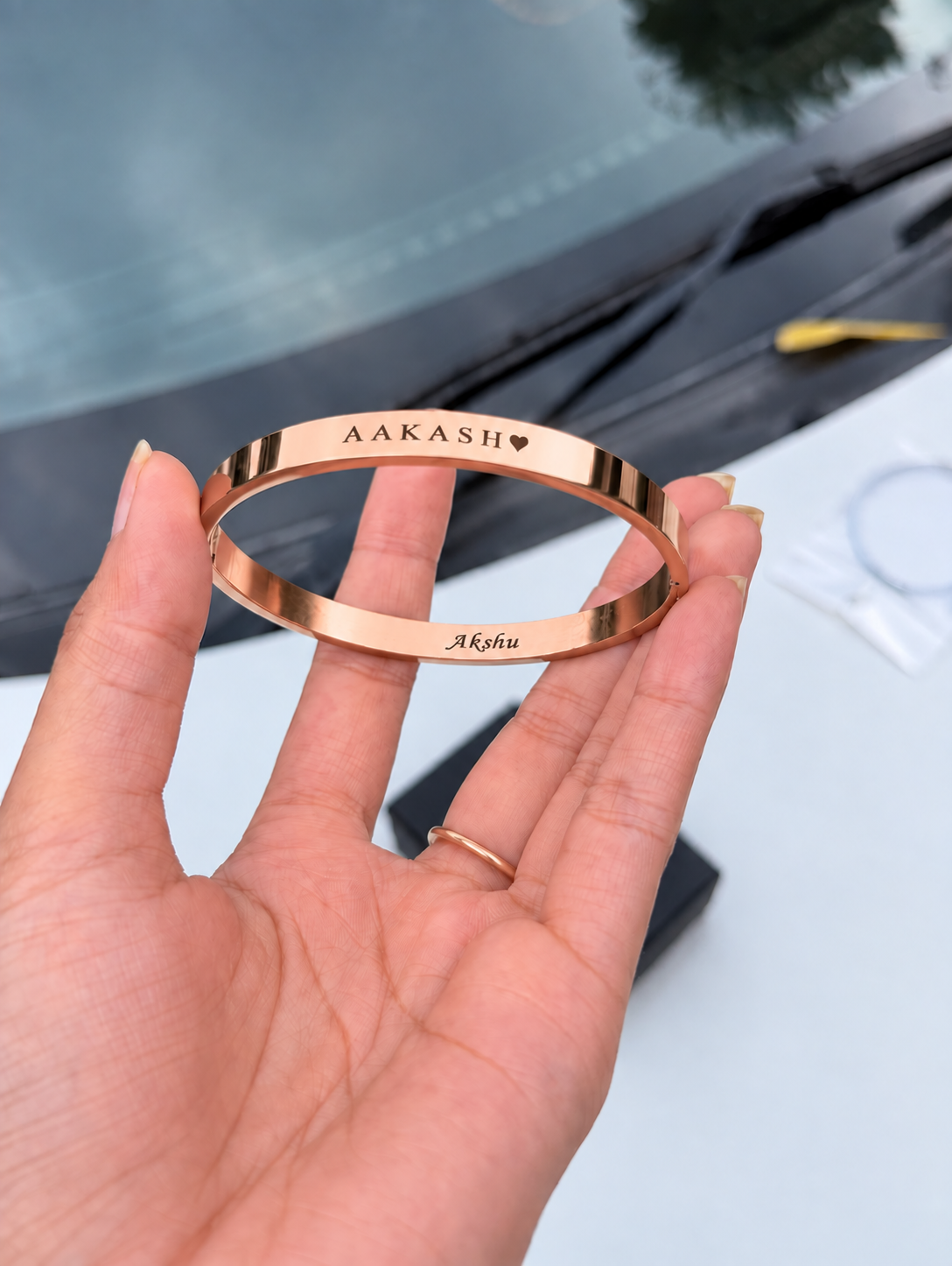 Personalized Engraved Couple Cuff Bracelet – Custom Name Stainless Steel Bangle