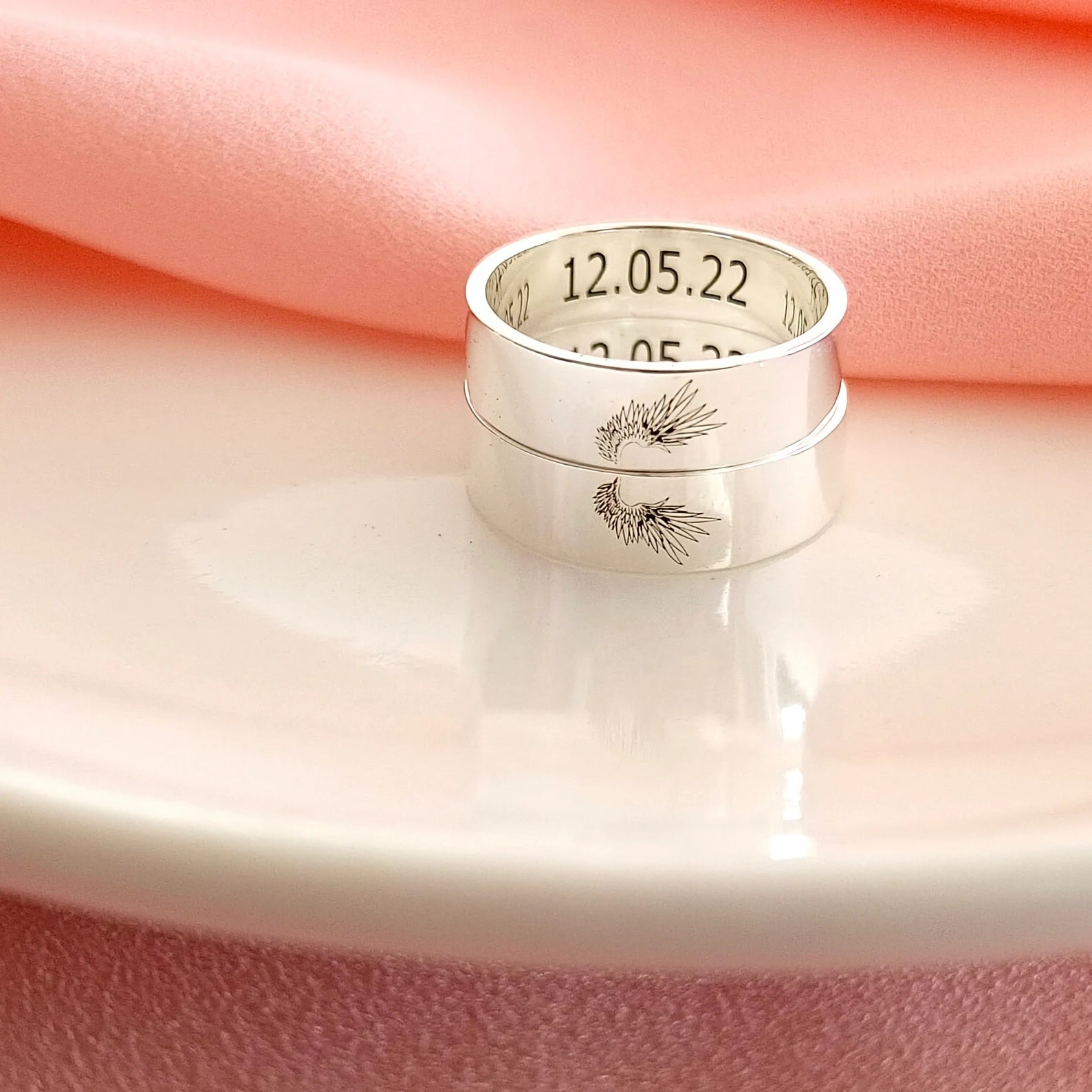 Angel Wing Couple Rings