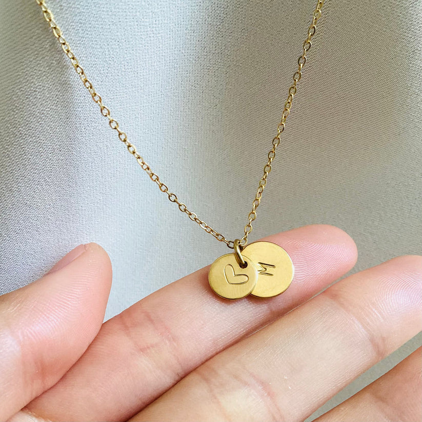 Heart & initial pendant
