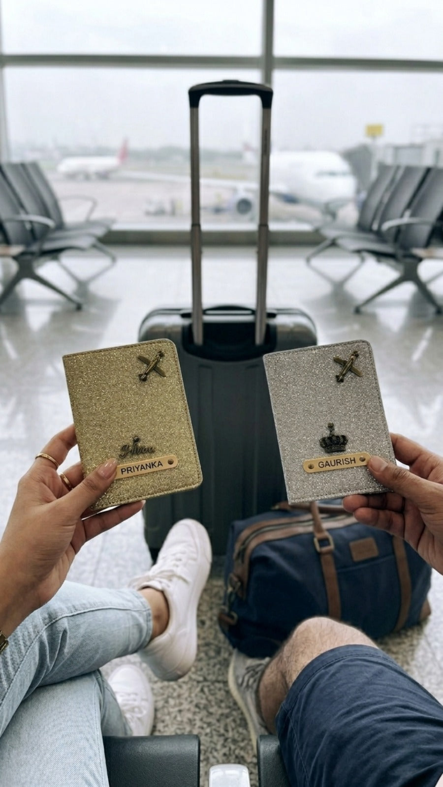 Personalised Passport Cover with Name & Charm | Custom Travel Passport Holder