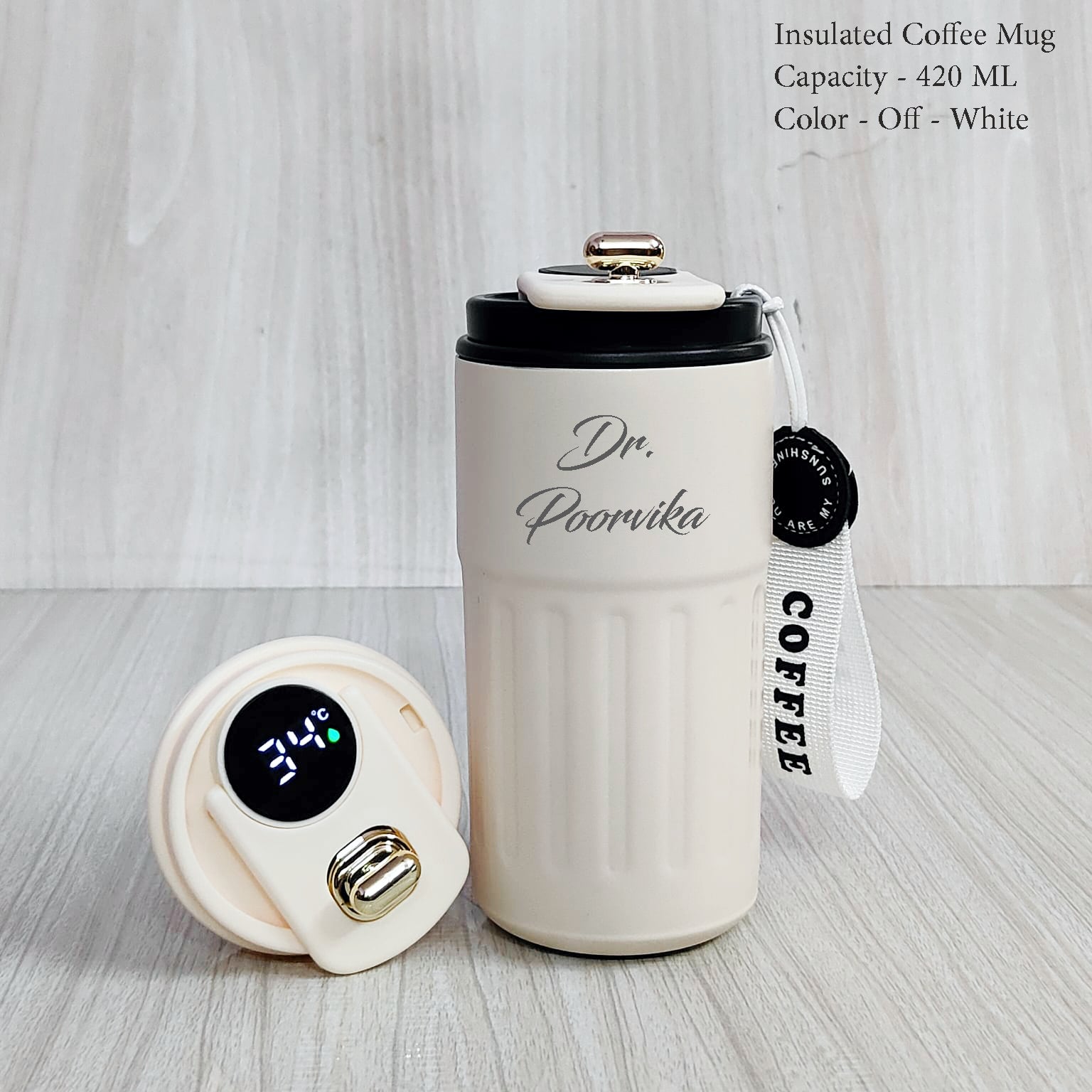 Custom Name Insulated Coffee Mug 420ml