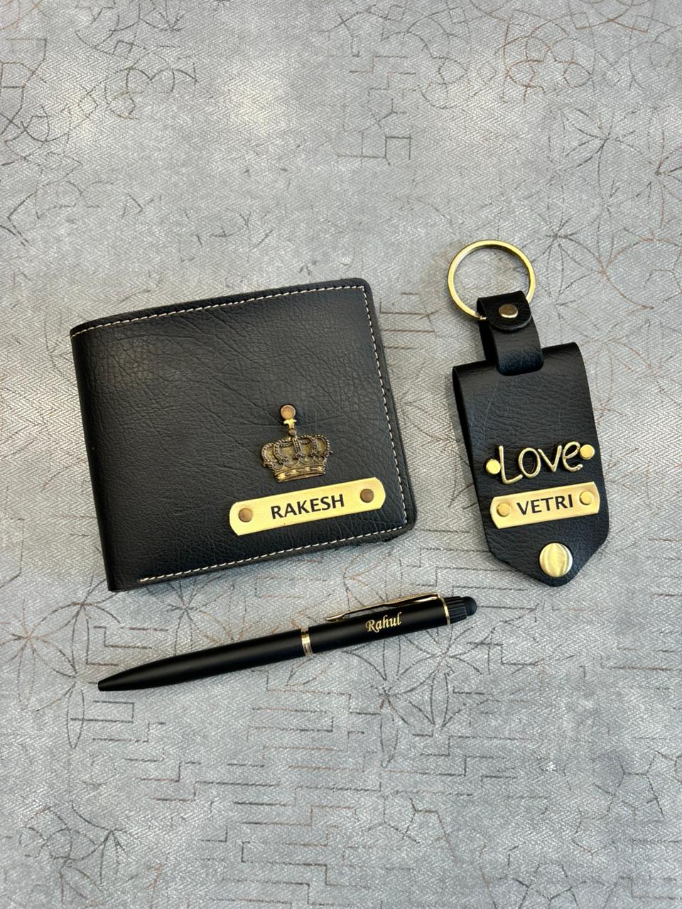 Personalised Father’s Day Gift Combo for Dad – Custom Wallet, Photo Keychain & Pen Set