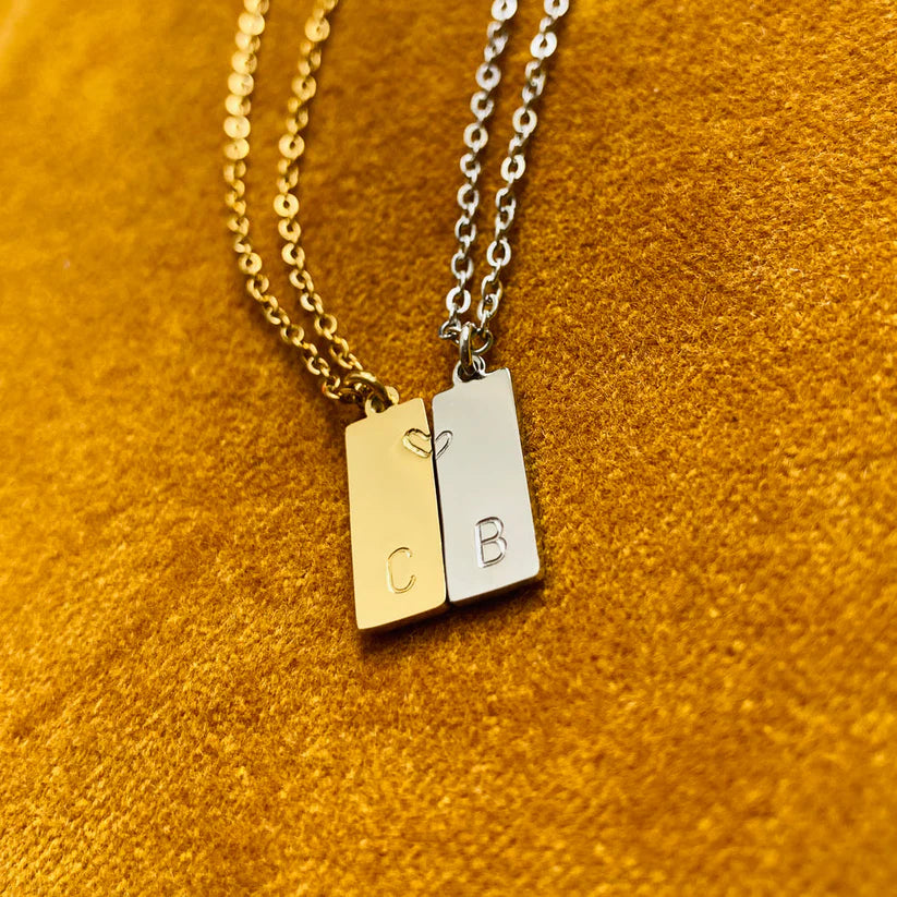 Couple initials pendant (pair)