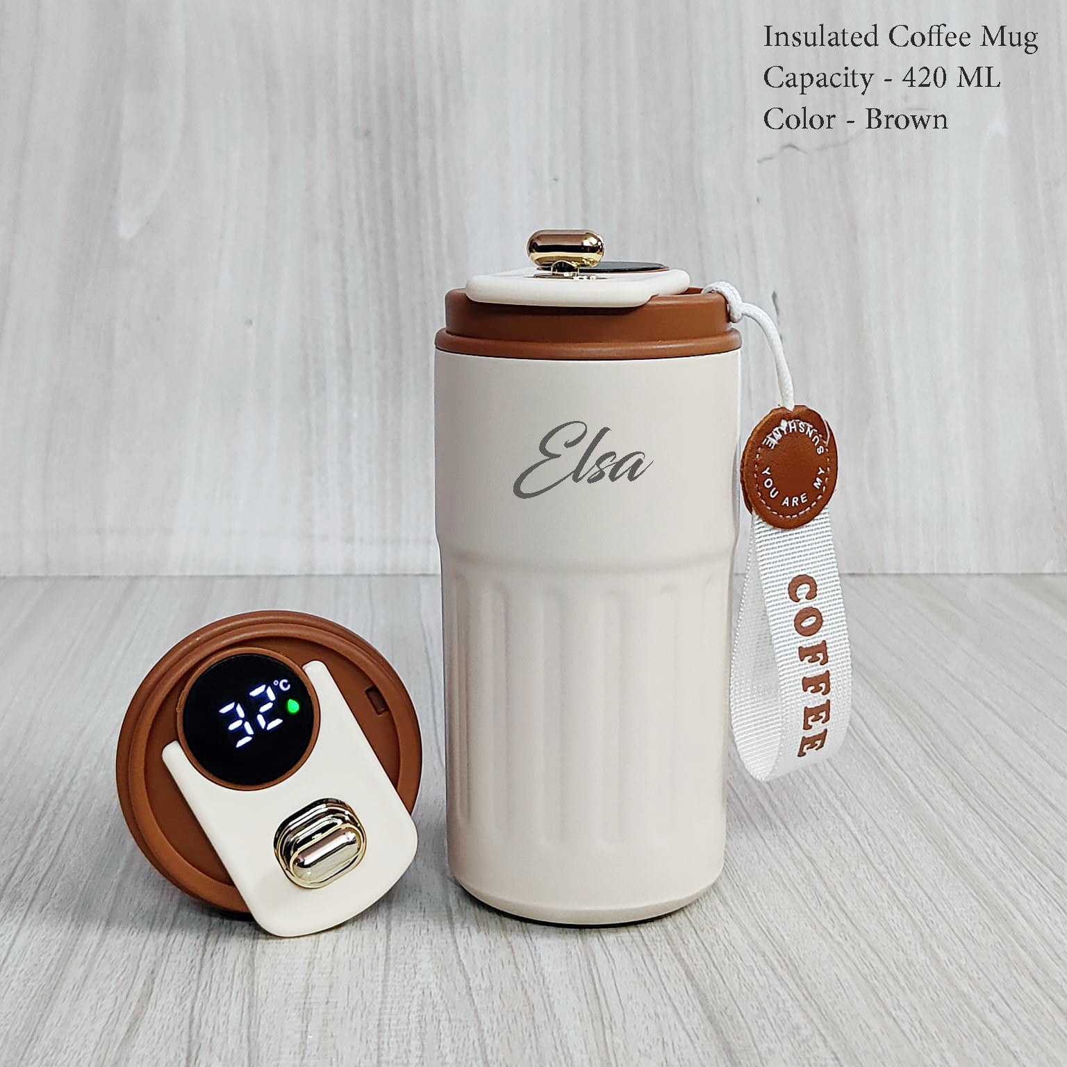 Custom Name Insulated Coffee Mug 420ml