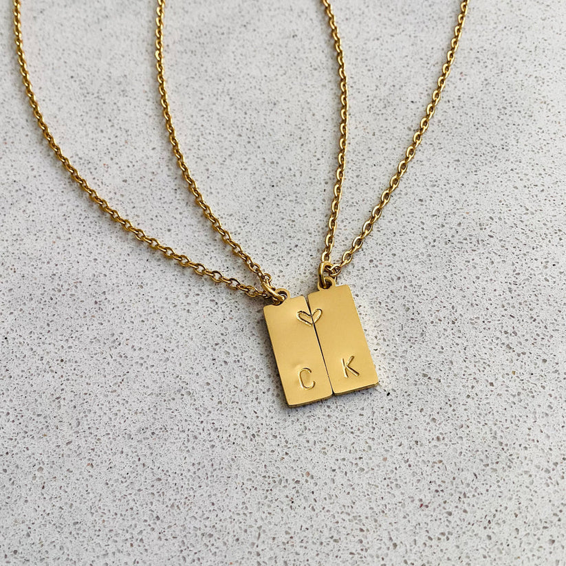 Couple initials pendant (pair)