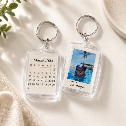 Personalised Acrylic Photo Keychain | Custom Memory Keyring