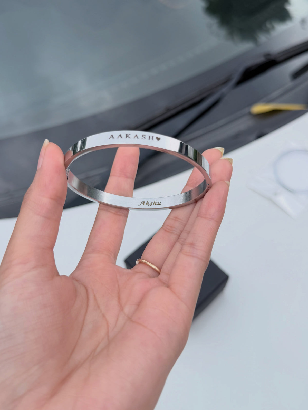 Personalized Engraved Couple Cuff Bracelet – Custom Name Stainless Steel Bangle