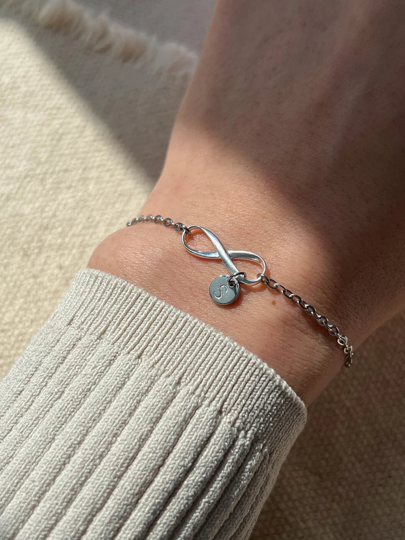 Infinity initial bracelet