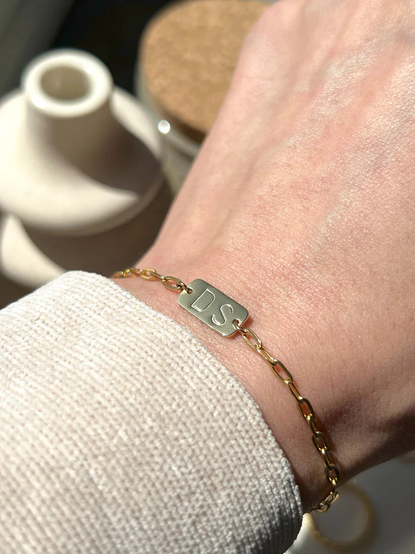 His and her initial bracelet