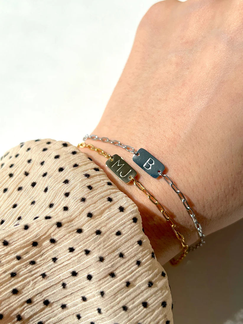His and her initial bracelet