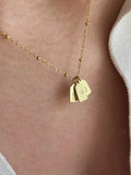 His & her initial with heart pendant