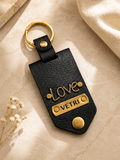 Personalised Leather Keychain with Hidden Photo | Custom Name Keyring
